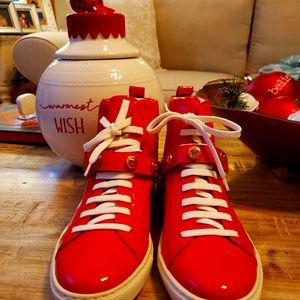 Versace red patent leather sneakers